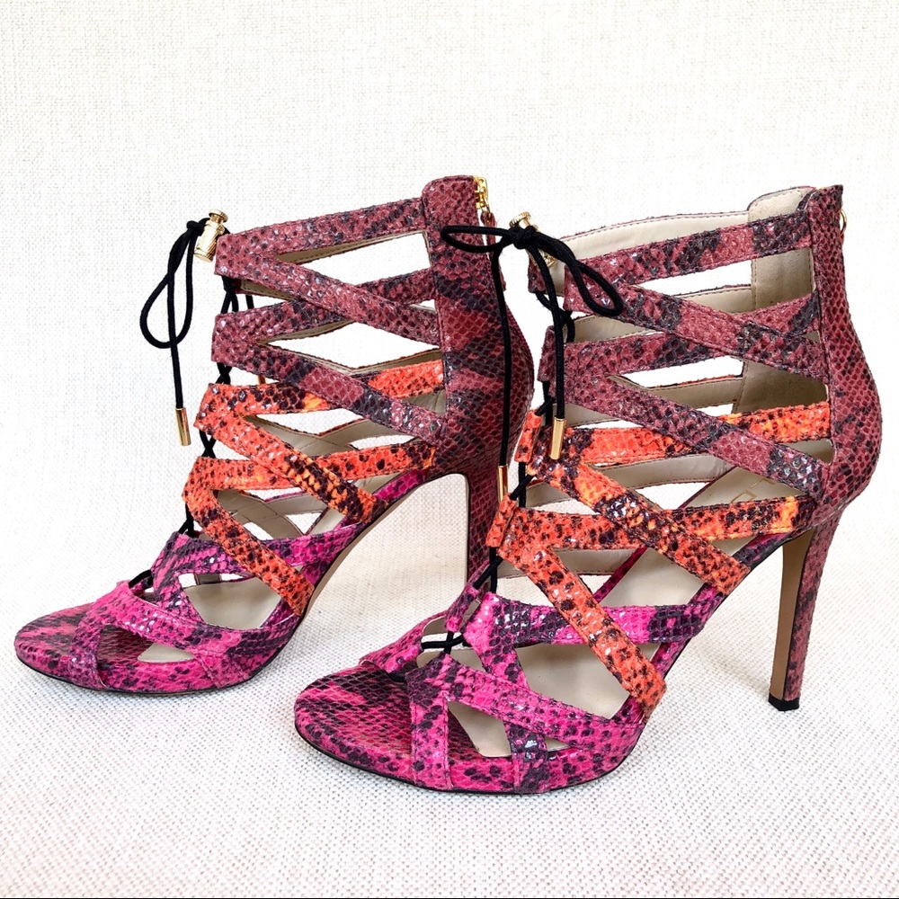 ALDO neon snake 🐍 print  strappy stilettos 👠